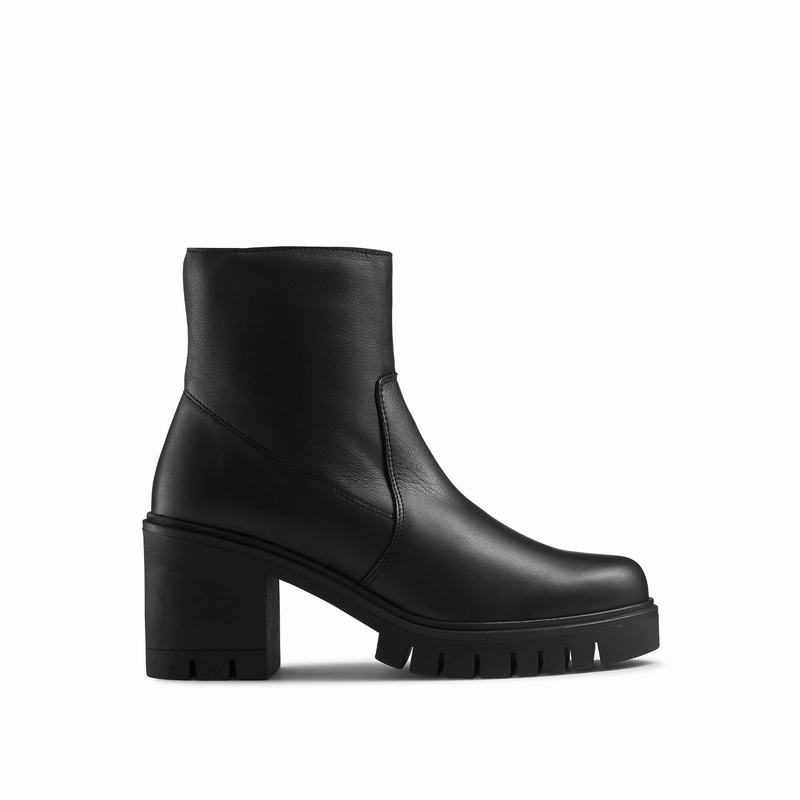 Russell & Bromley Kickstart Mid Heel Boots Women's Black [HZF9378OO]